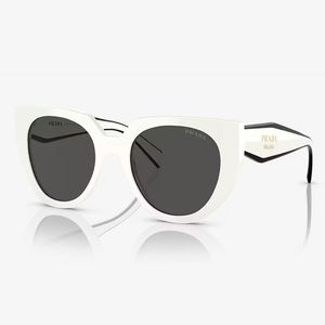 Prada White and Black Cat-Eye Sunglasses NIB